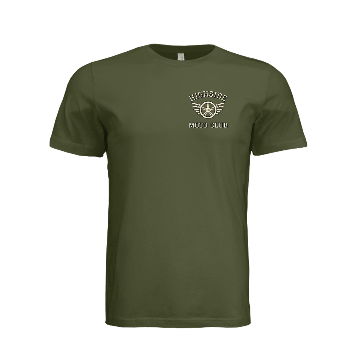 Moto Club tee with winged wheel back print (alternate view)