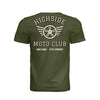 Moto Club tee with winged wheel back print